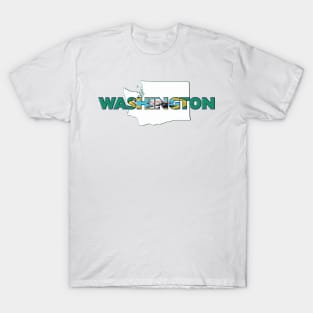 Washington Colored State Letters T-Shirt